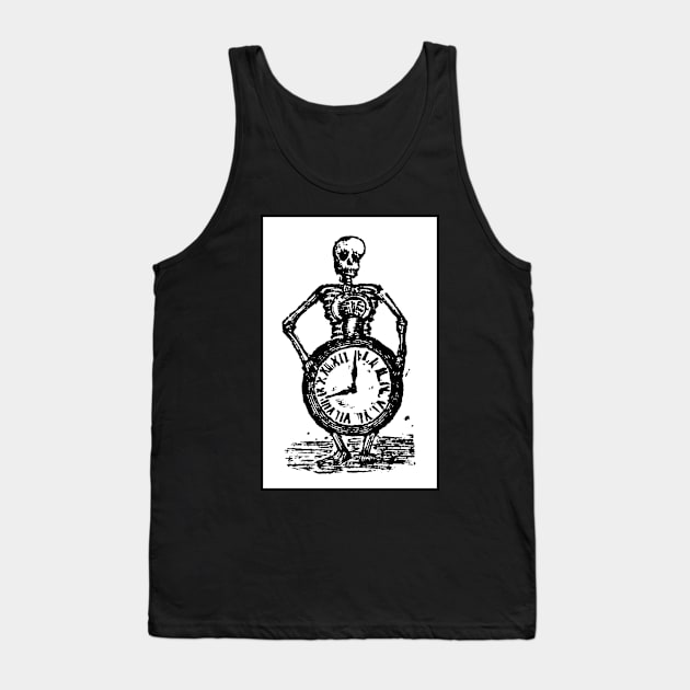 Day of the Dead  Skeleton with Clock Tank Top by Scarebaby